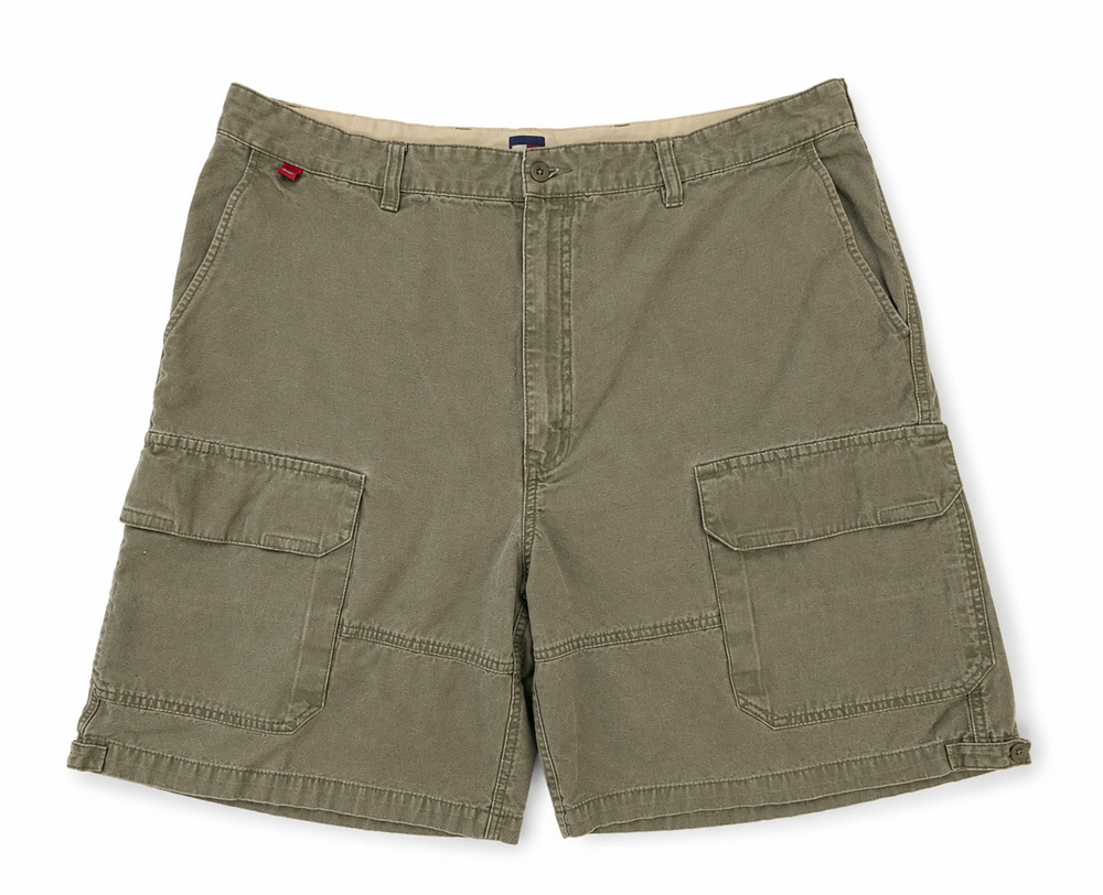 Tommy Hilfiger Cargo Shorts Men Size 40 Khaki Tan Cotton Utility Y2K Vintage 99